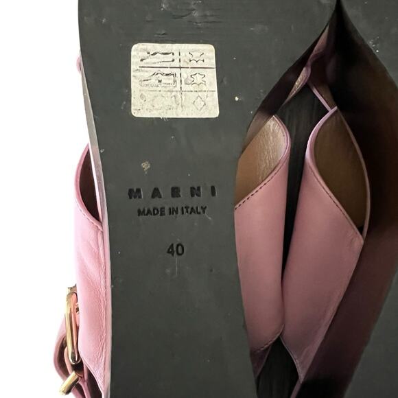 Marni Women’s Pink Leather Open Toe Platform Wedge Sandals Heels Size 40 - Picture 9 of 15